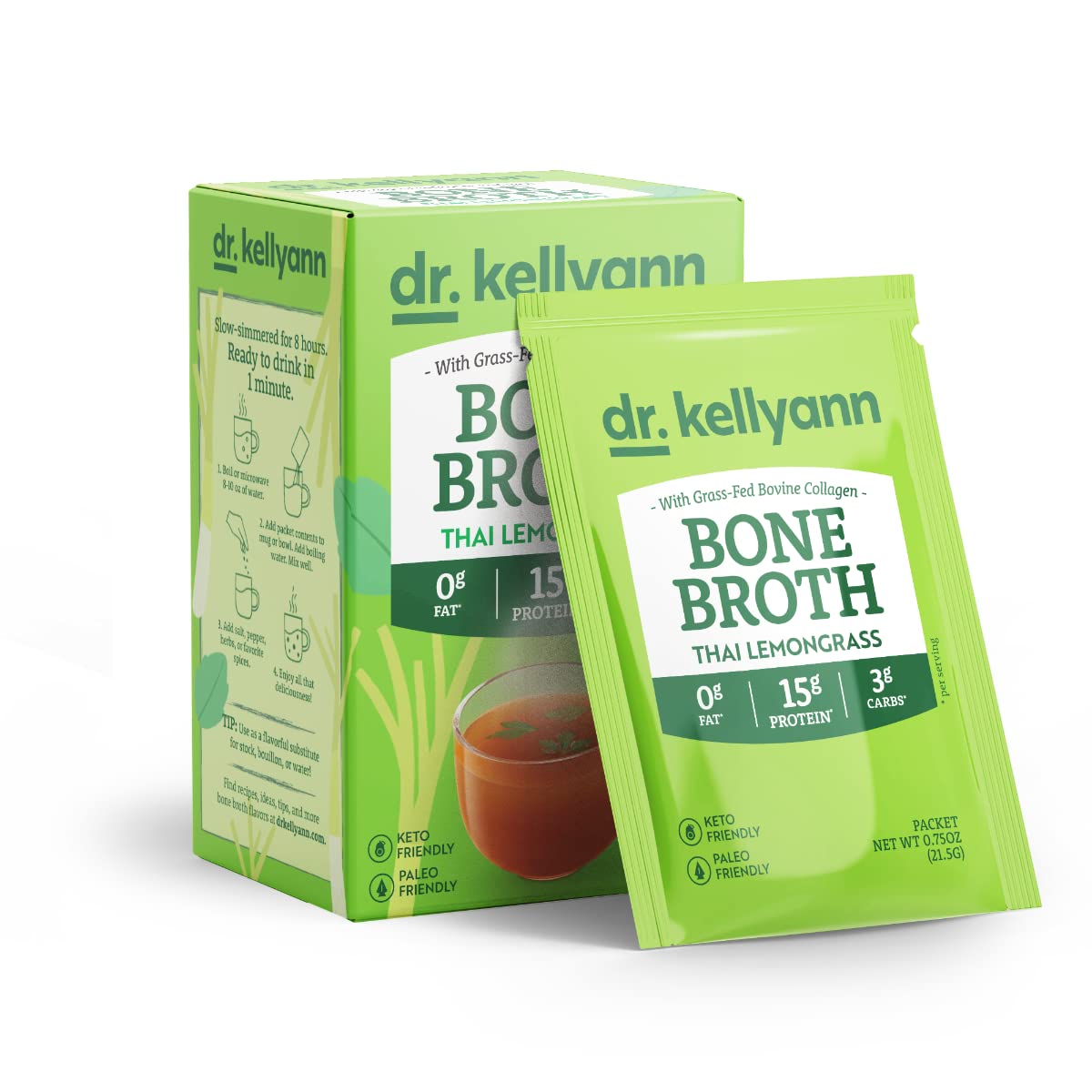 Dr. Kellyann Thai Lemongrass Bone Broth Packets for Wellness