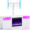 Rolanstar Fireplace TV Stand with LED Lights and Power Outlets