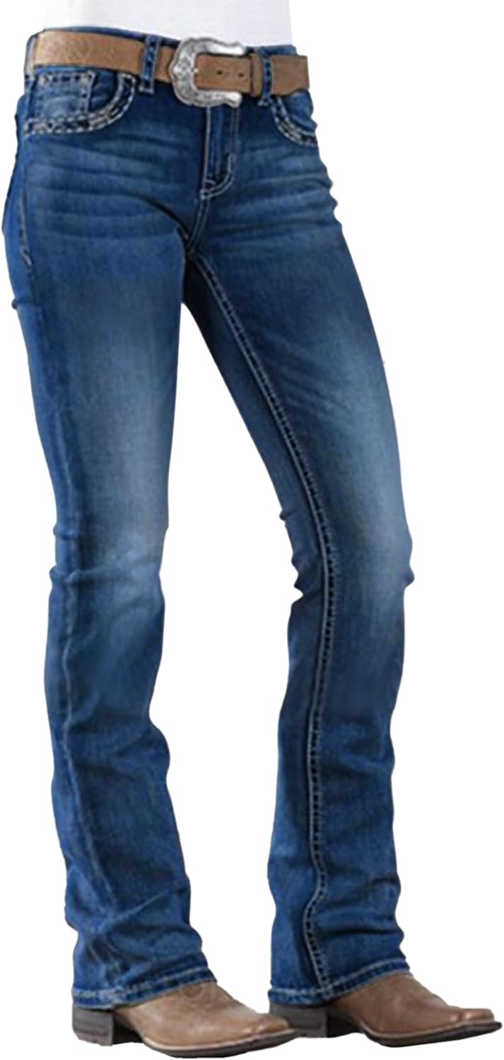 Women's 90s Mid Rise Bootcut High Stretch Denim Pants Review