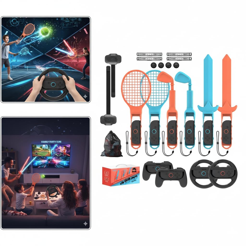 Switch 2/1 Sports Accessories Bundle for Nintendo Switch Gaming