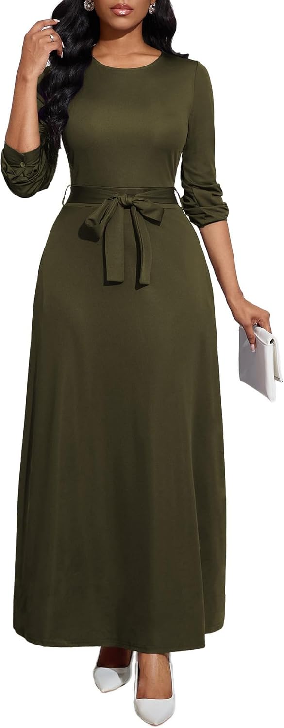 Long Dress for Women Casual Long Sleeve Maxi Dress 2025