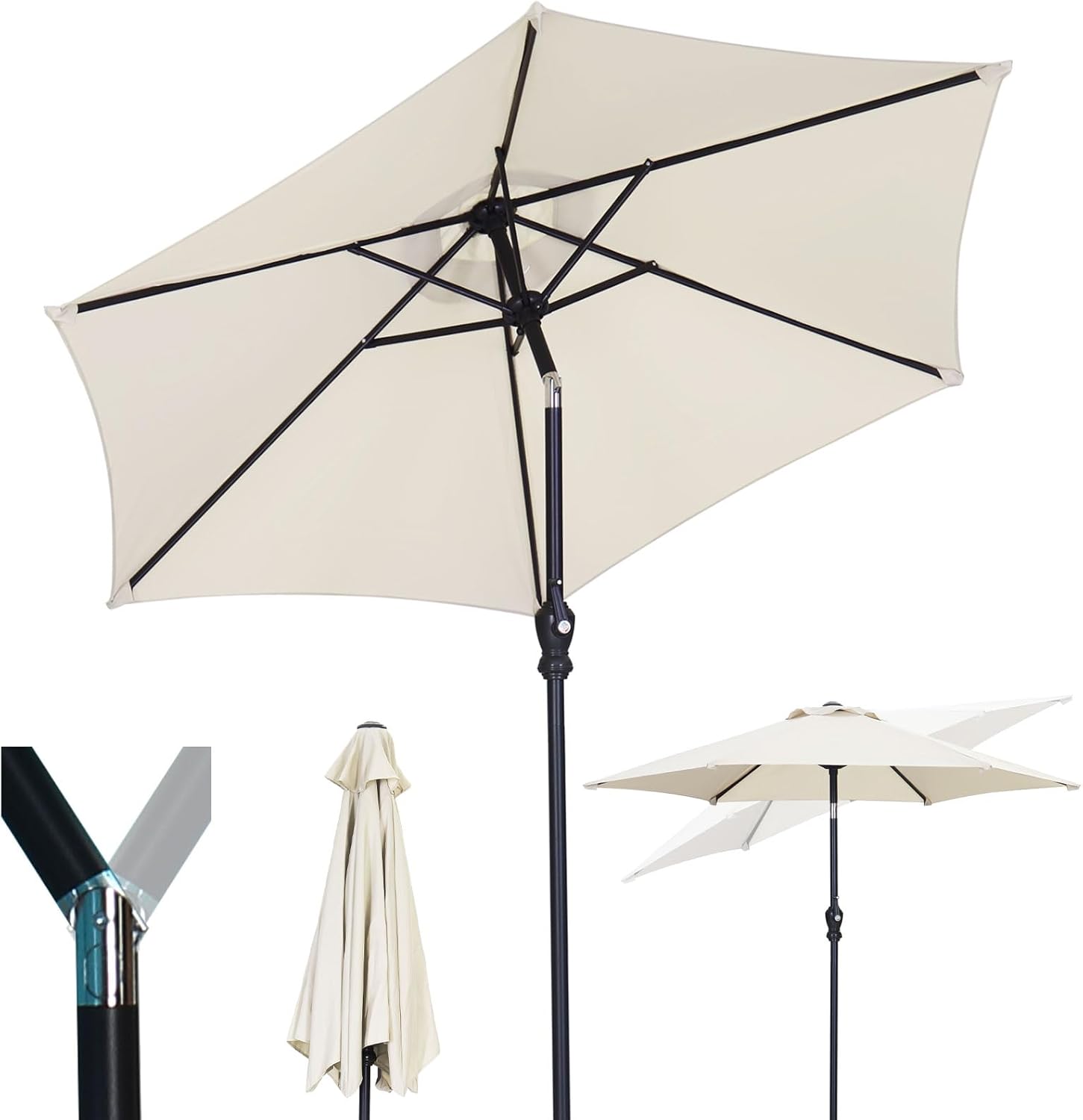 GDY 7.5Ft Patio Umbrella with Tilt and Crank for Outdoor Use