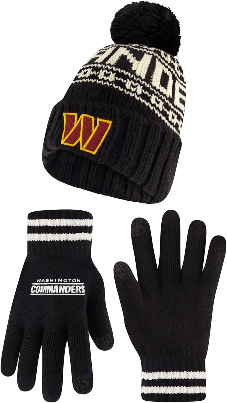 Ultra Game NFL Official Super Soft Cable Knit Beanie & Gloves