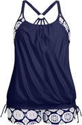 Plus Size Tankini Swimsuit Two Piece - Tummy Control Blouson Holipick