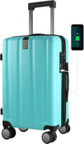 Hardside Carry On Luggage by KROSER with Expandable Design and USB