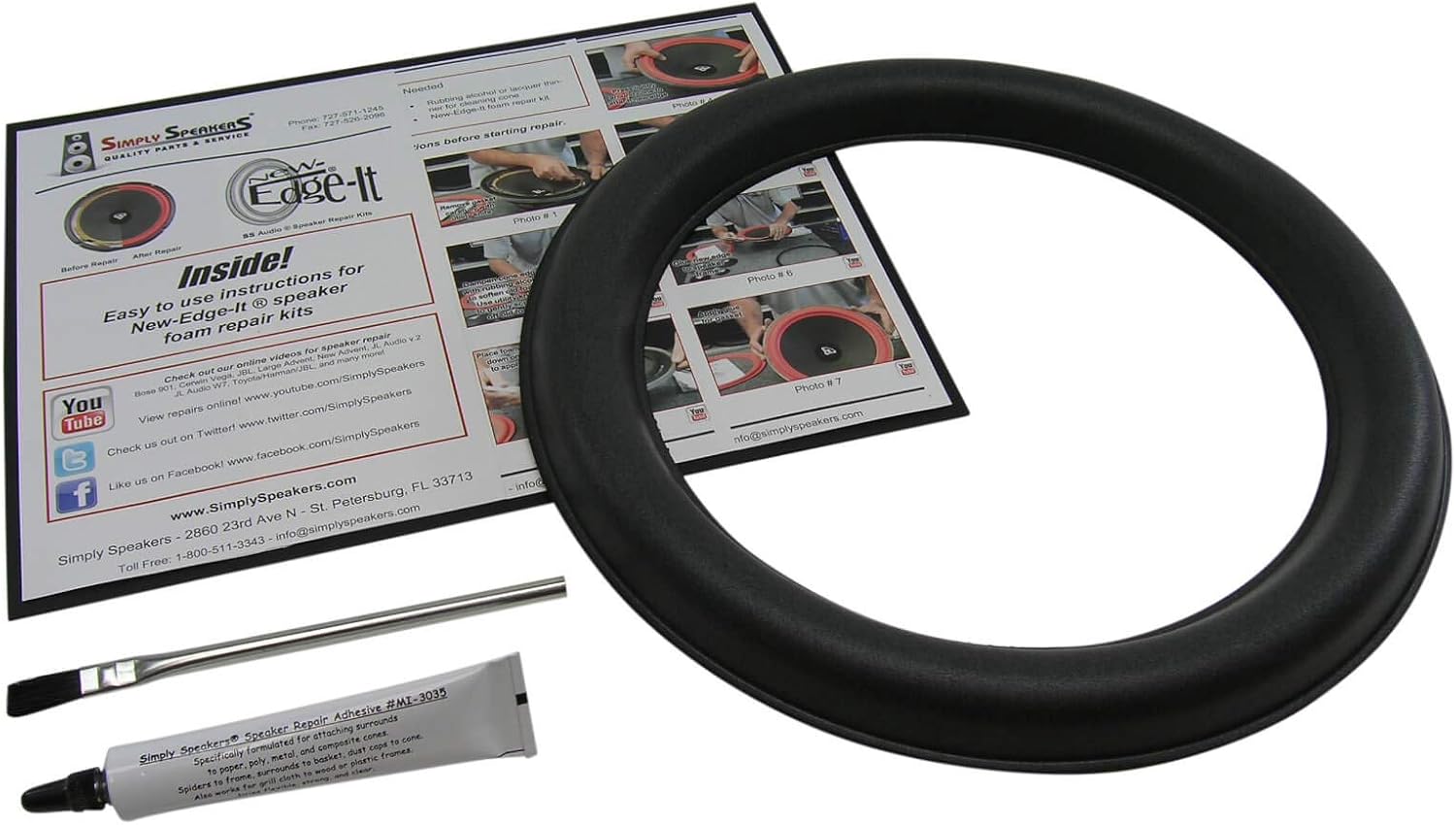 JL Audio 12in Single Foam Speaker Repair Kit for 12W6v2-D4