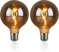 OMED G125 Smoke Grey Large Oversized LED Edison Bulbs 2 Pack - Warm