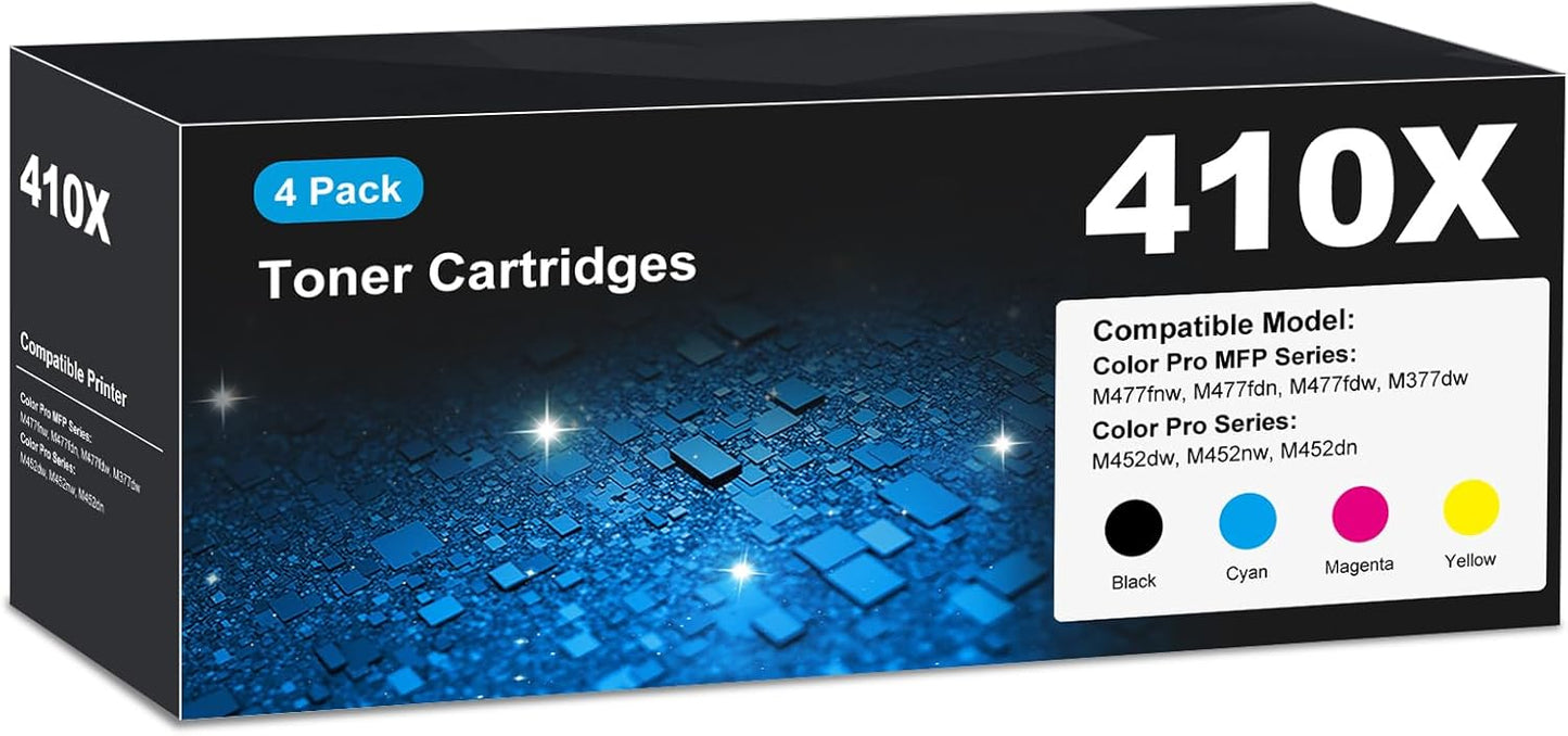 410X Toner Cartridge 4 Pack for HP Laser Jet Pro MFP Series