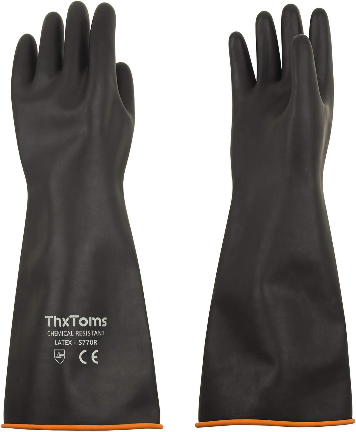 ThxToms Heavy Duty Latex Gloves - Acid, Alkali, Oil Resist, 18 - 1 Pair