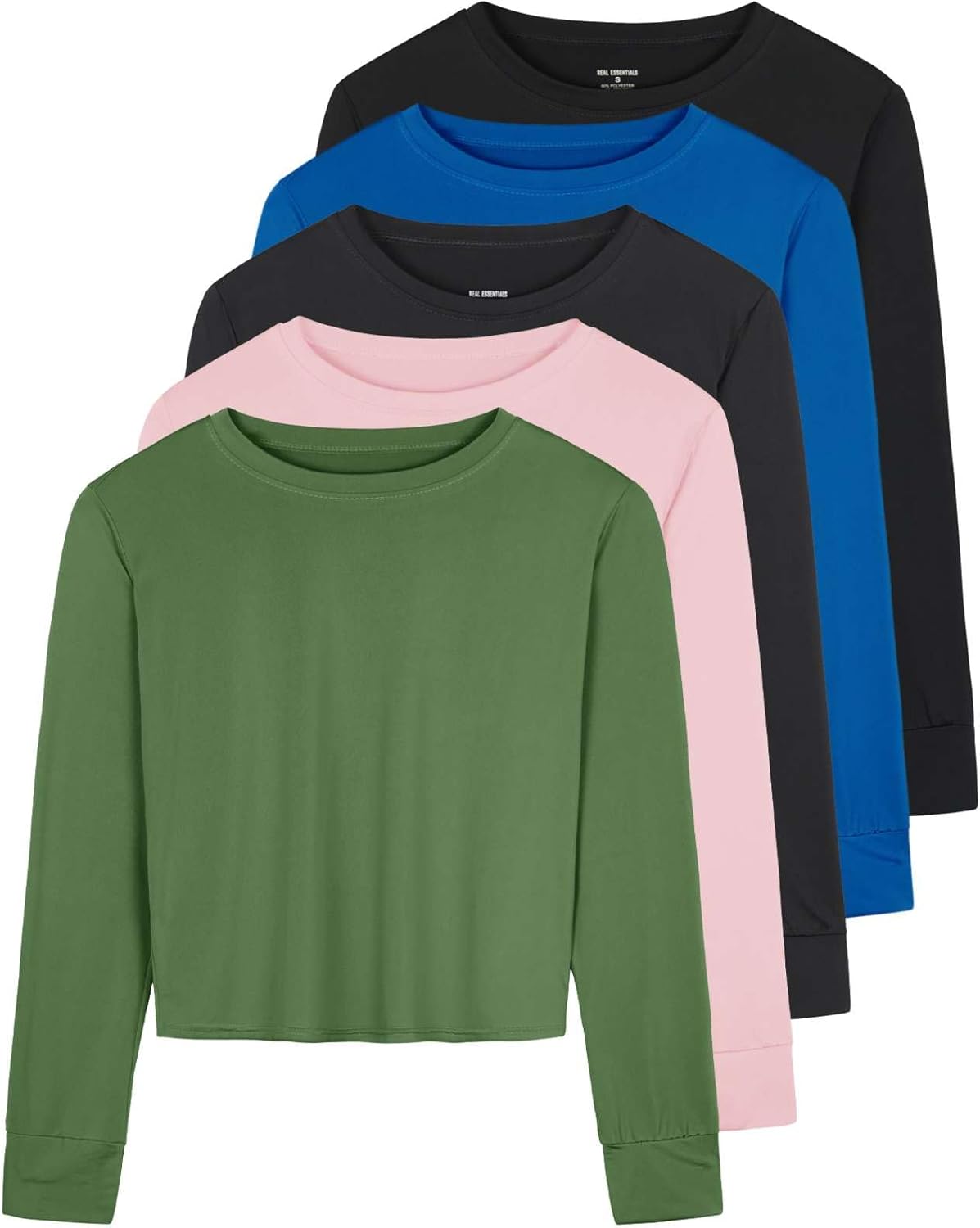 5-Pack Women's Dry-Fit Crop Top Long Sleeve for Every Workout