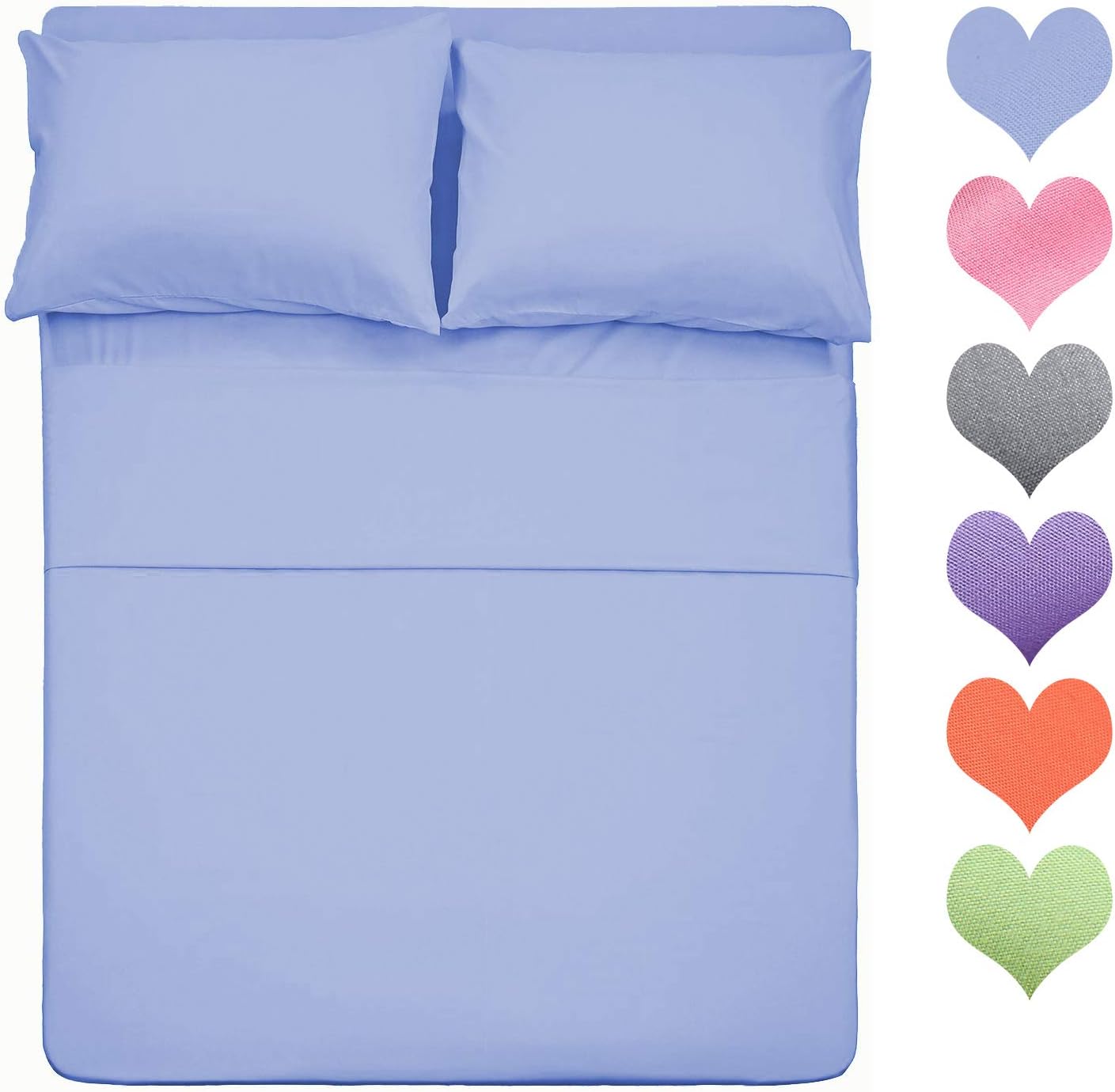 400 Thread Count Cotton Queen Size Sheet Set in Baby Blue