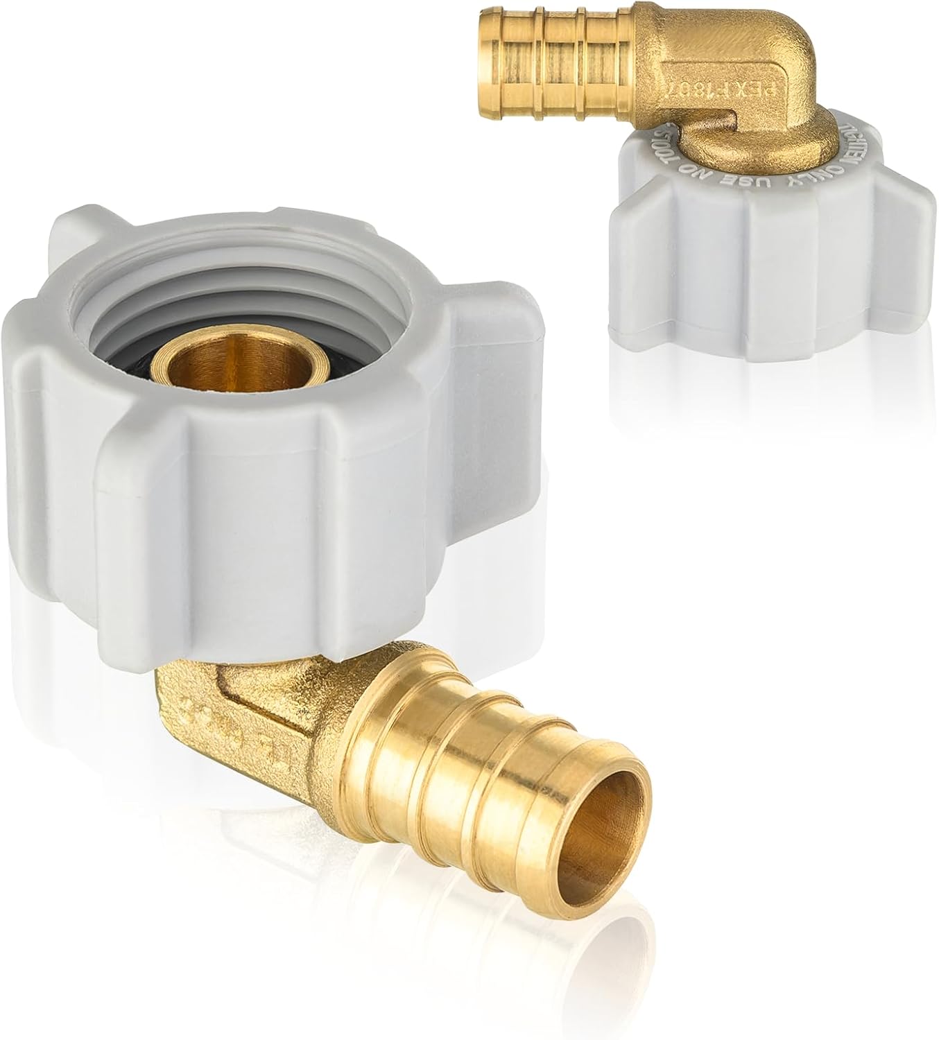 100-Pack PEX Fittings, 1/2 in Female NPT Swivel Elbow Brass