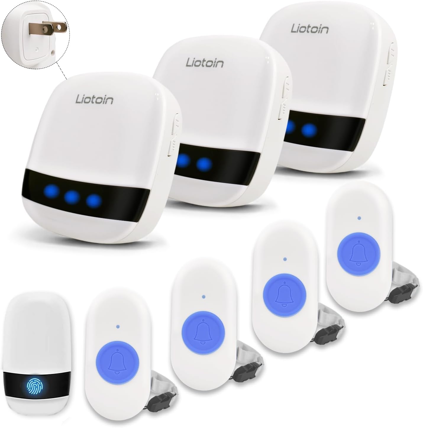 Wireless Caregiver Pager System with Waterproof Call Buttons