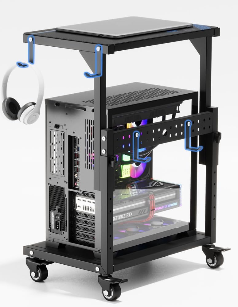 Adjustable Computer Tower Stand for Gaming and Office Use