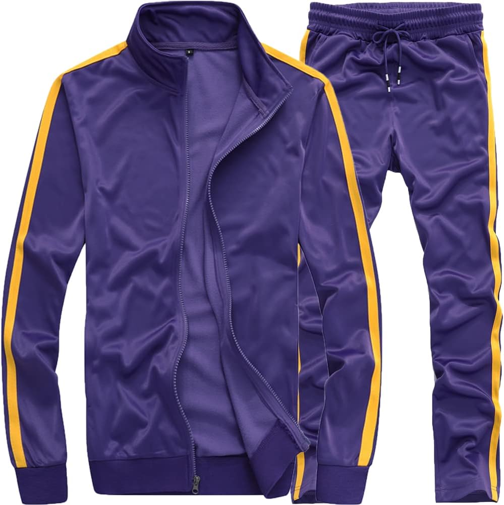 MACHLAB Men's Activewear Full Zip Warm Tracksuit Sports Set