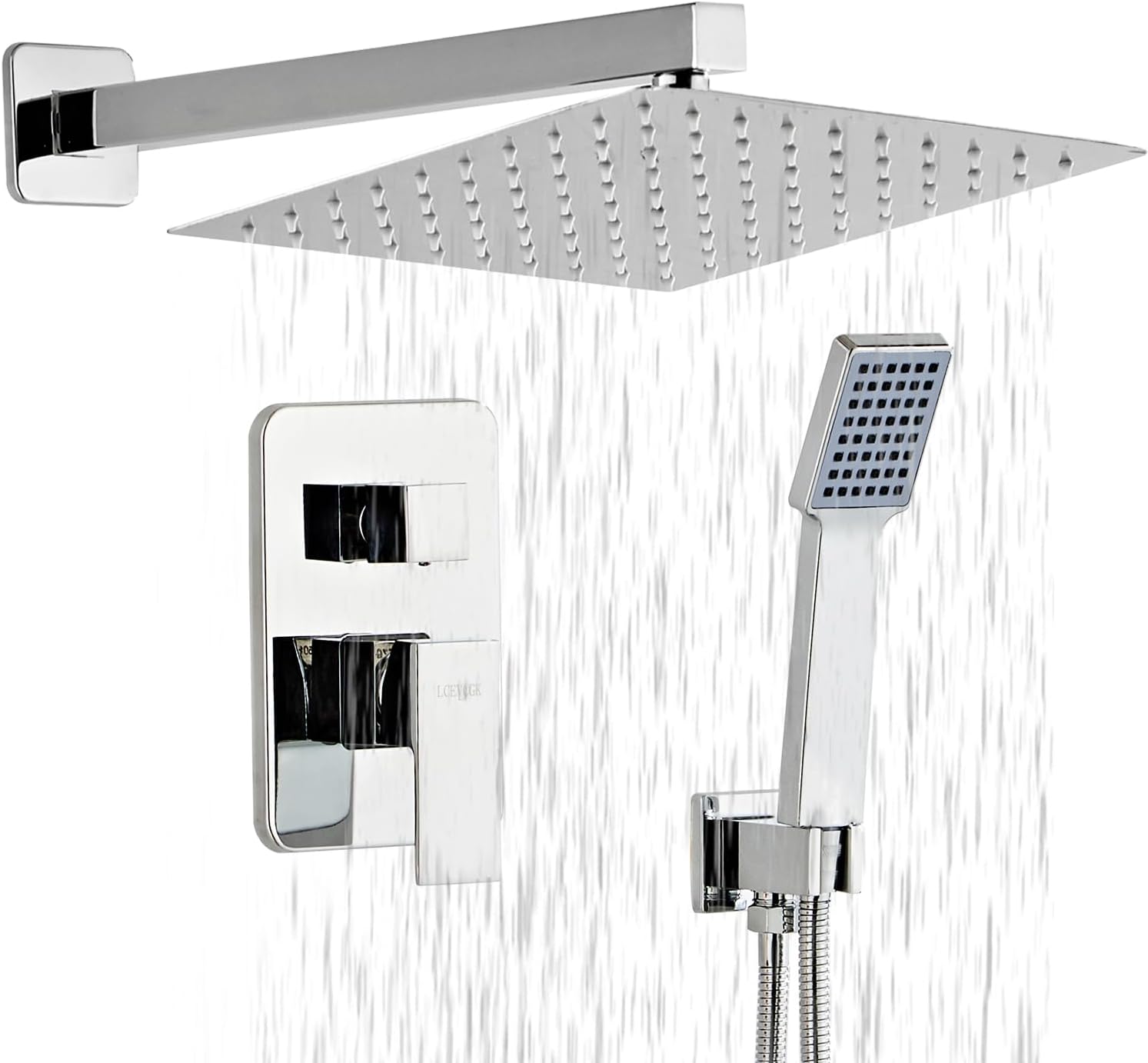 Shower Head Set with 8ft' Rainfall Shower and Handheld Combo