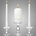 Unity Candles with Glass Holders for Wedding Ceremony - Classic Table