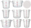 Round Polycarbonate Food Storage Container Set of 8 - Clear Stackable