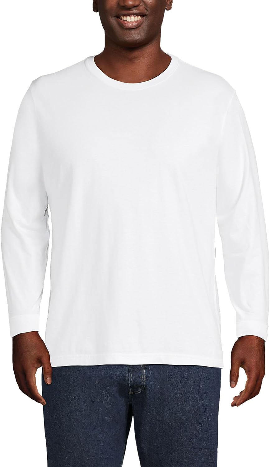 Lands' End Men's Super-T Long Sleeve T-Shirt for Everyday Comfort