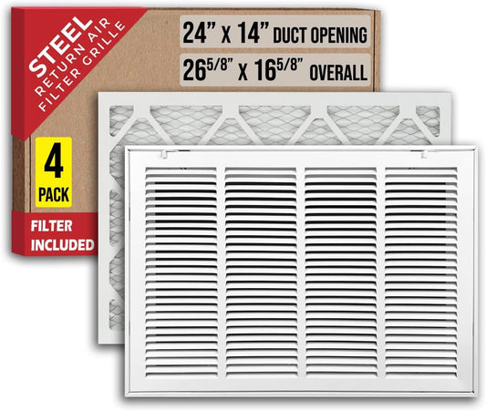 24x14 Steel Return Air Filter Grille with Removable Door