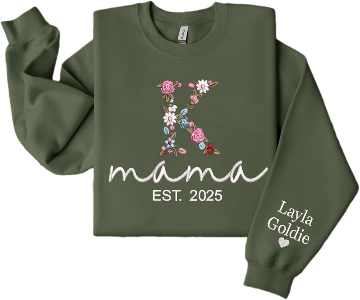 Personalized Floral Letter Sweatshirt - Custom Gift for Mom & Grandma 