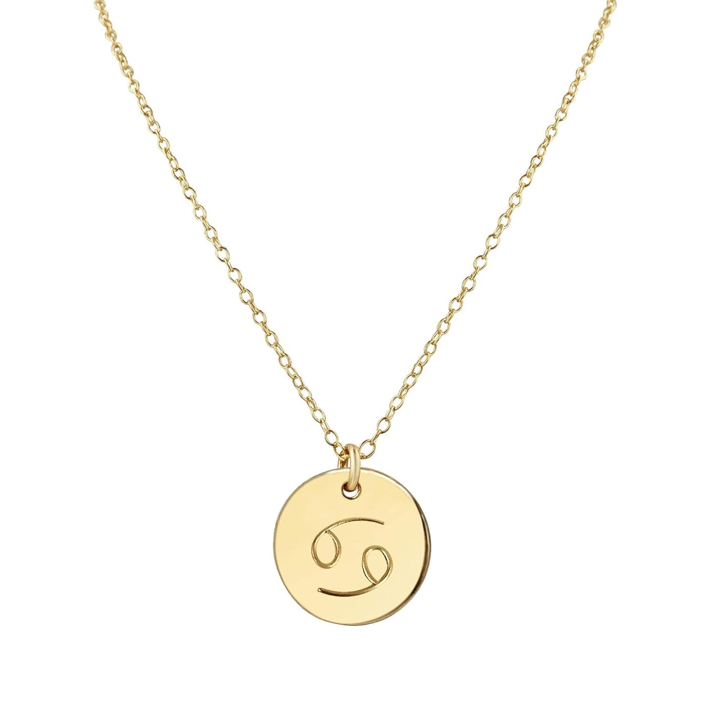 Handmade Gold Cancer Zodiac Charm Necklace for Women and Girls