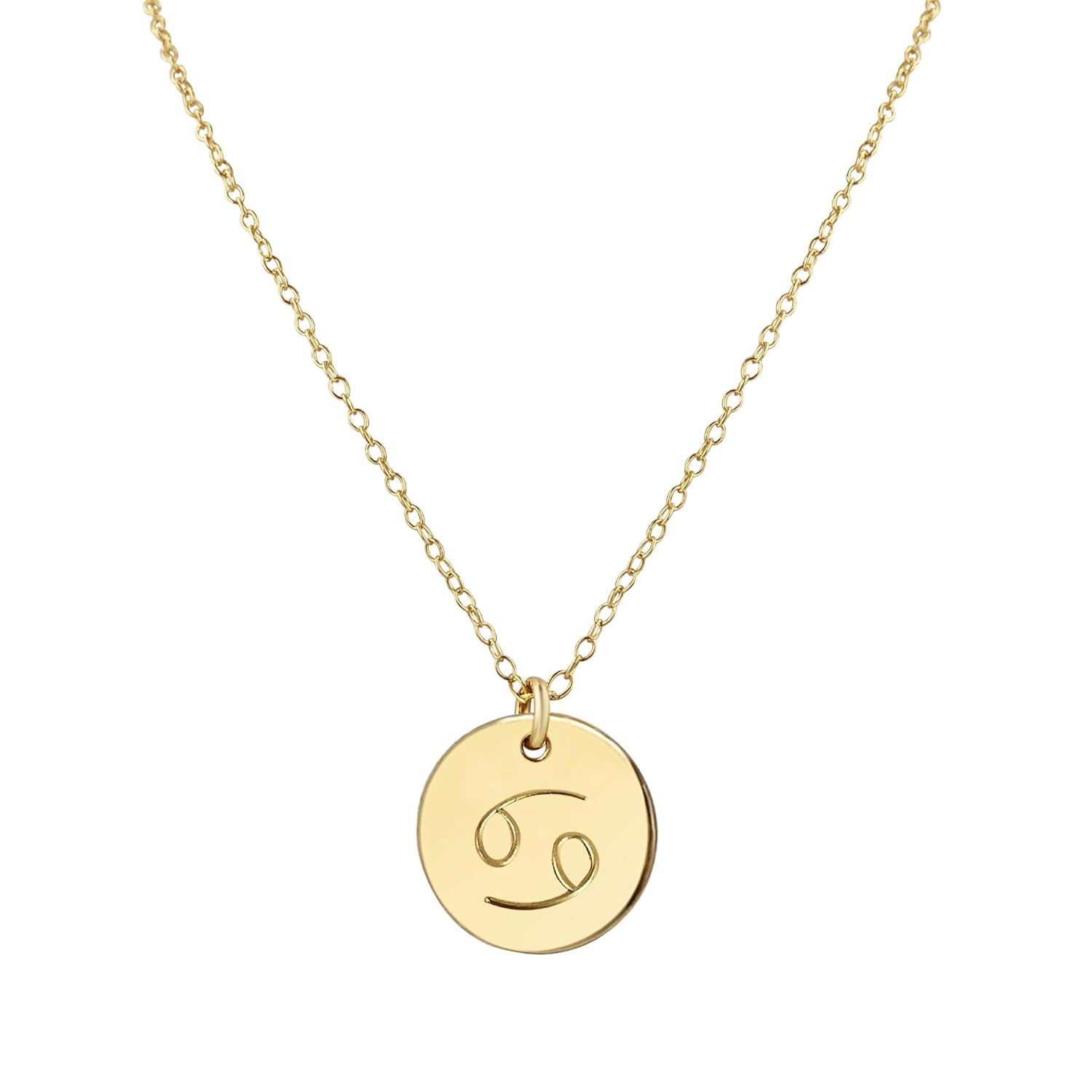 Handmade Gold Cancer Zodiac Charm Necklace for Women and Girls