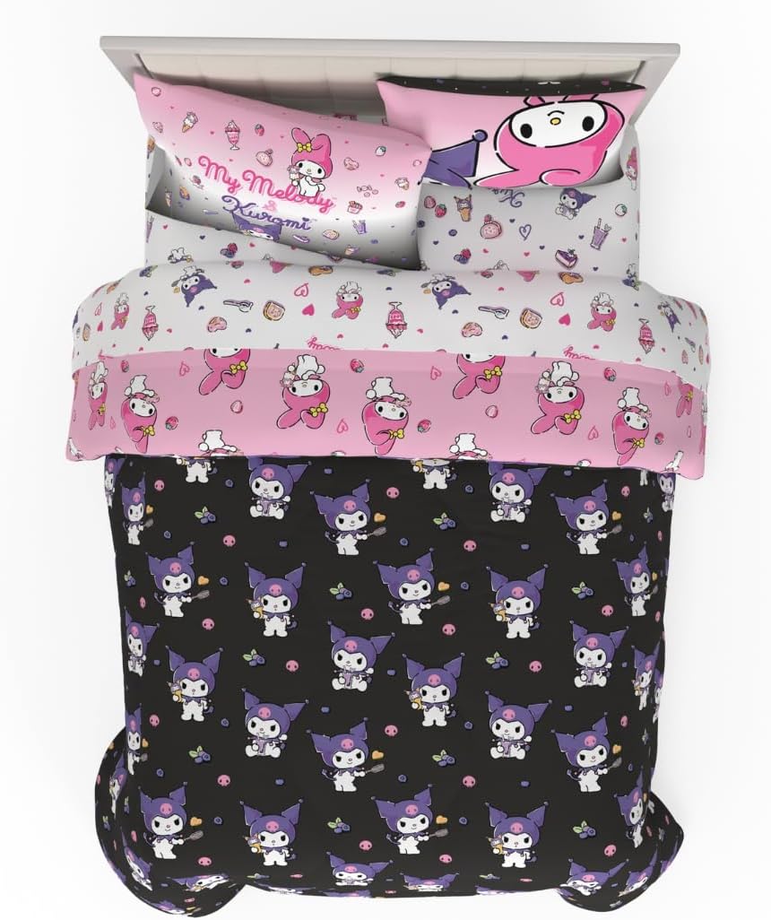 Kuromi & My Melody Bedding Set - Cozy Reversible Comforter