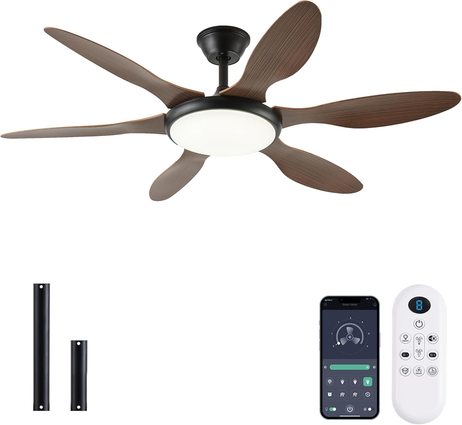 51 Inch Ceiling Fan with Lights and Remote Control for Comfort