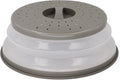Collapsible Microwave Cover - Easy Grip & Strainer, BPA Free, 10.5 Grey