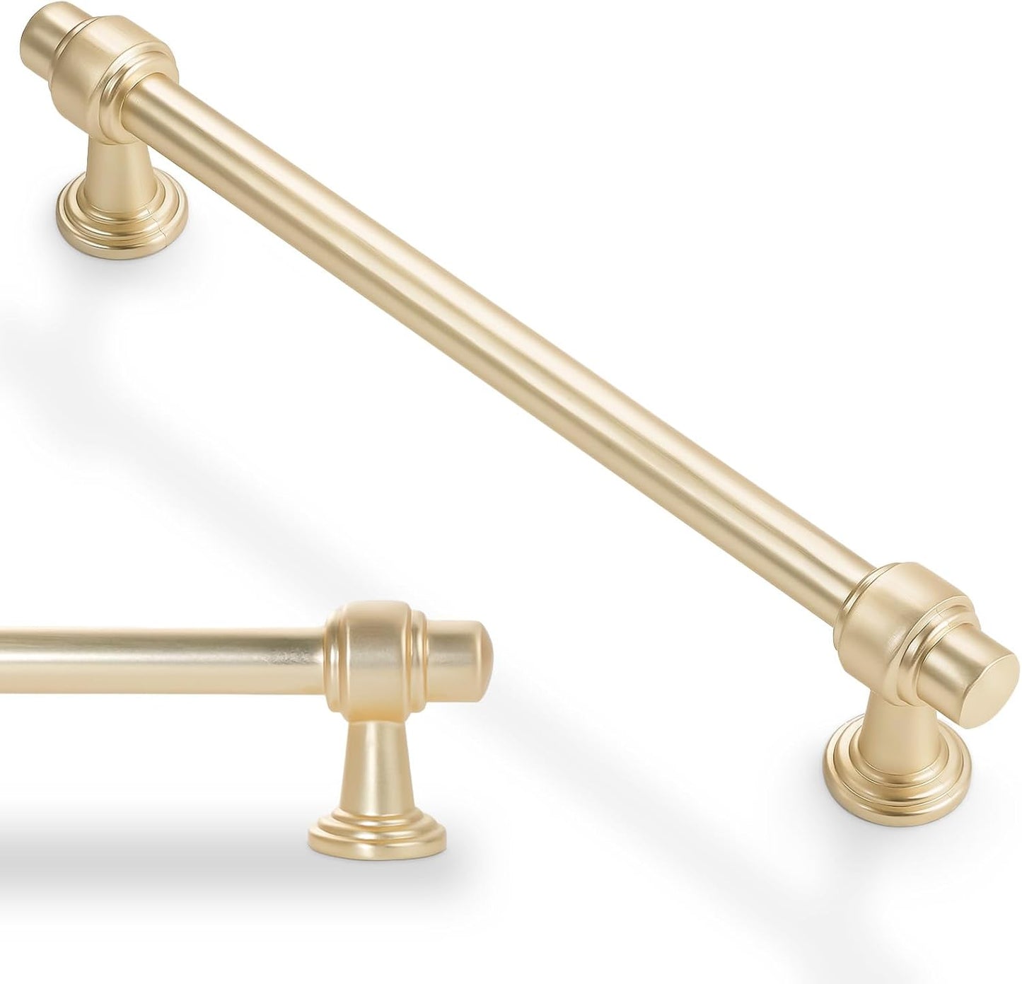 10 Pack 5 Inch Kitchen Cabinet Handles in Brushed Brass Finish