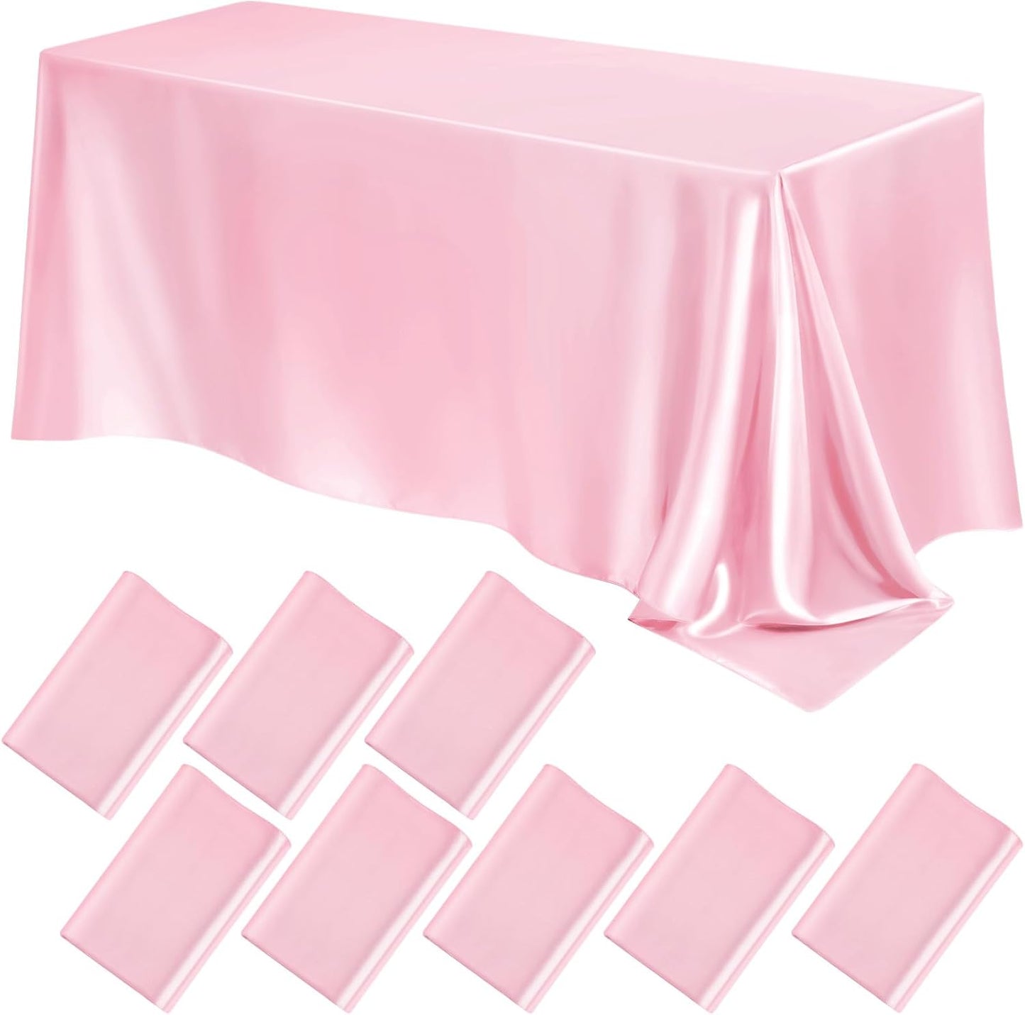 Lounsweer Satin Tablecloths 8 Packs for Elegant Table Decor