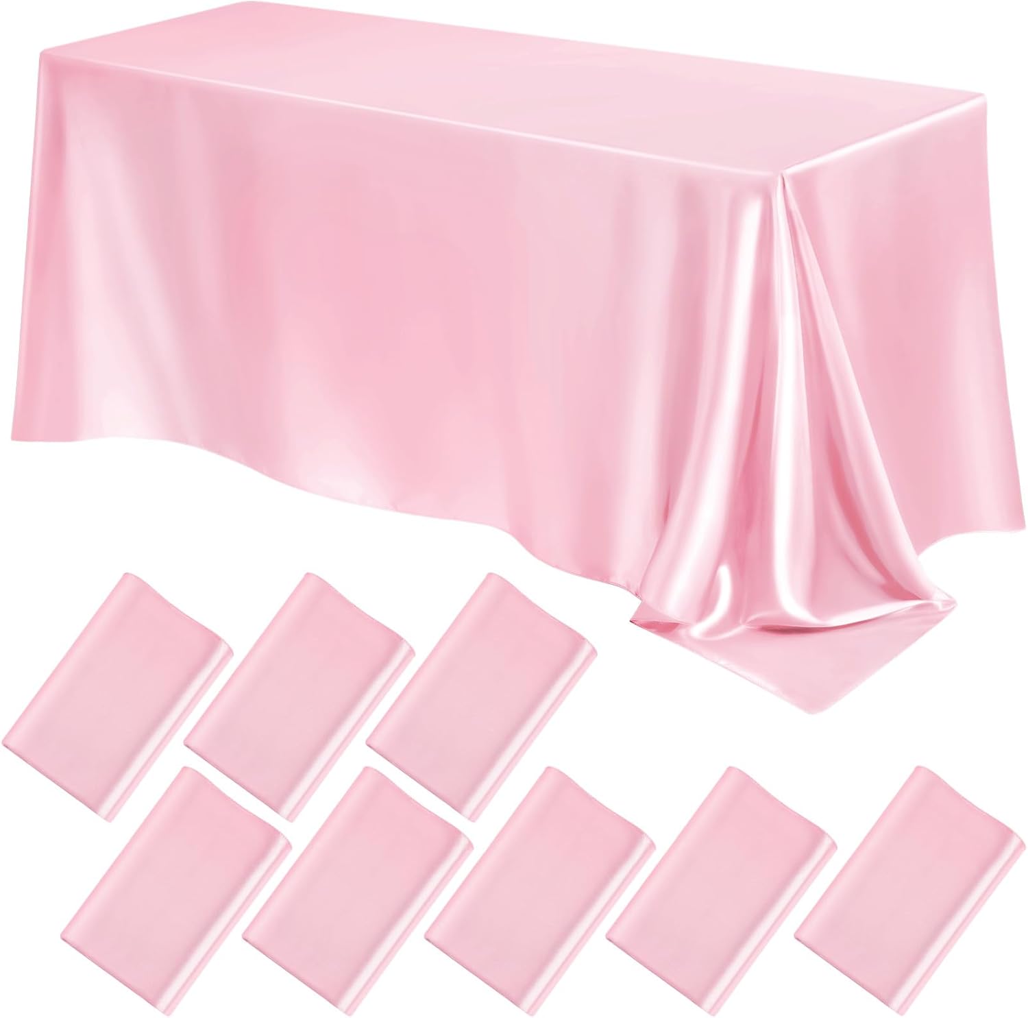 Lounsweer Satin Tablecloths 8 Packs for Elegant Table Decor