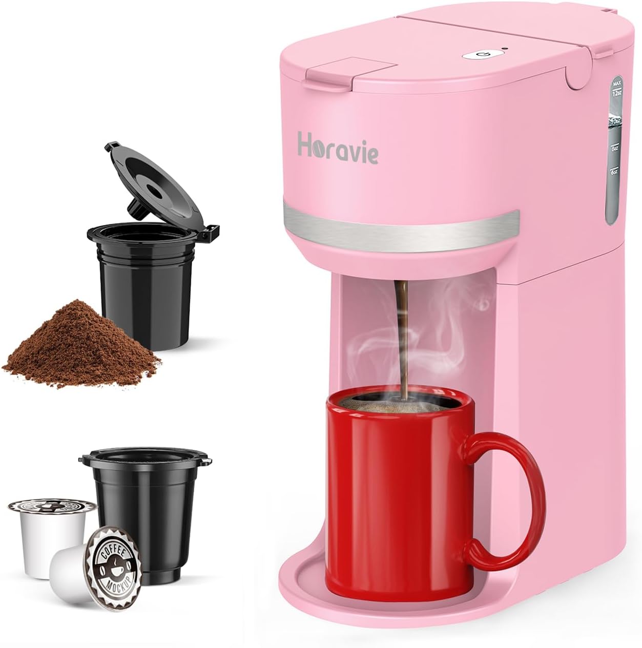 Mini Single Serve Coffee Maker for K Cup and Ground Coffee