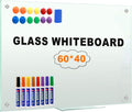 Glass Whiteboard 60in x 40in Magnetic Dry Erase Board - Frameless