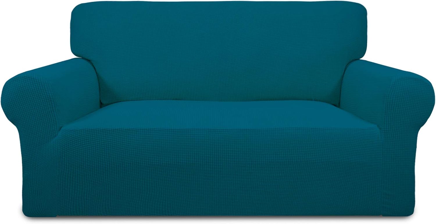 PureFit Stretch Loveseat Sofa Slipcover for Kids, Peacock Blue
