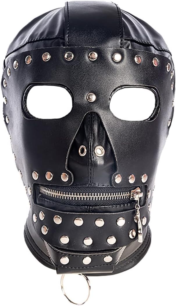 Mysterious Black Leather Headgear for Halloween Spirit Unleashed