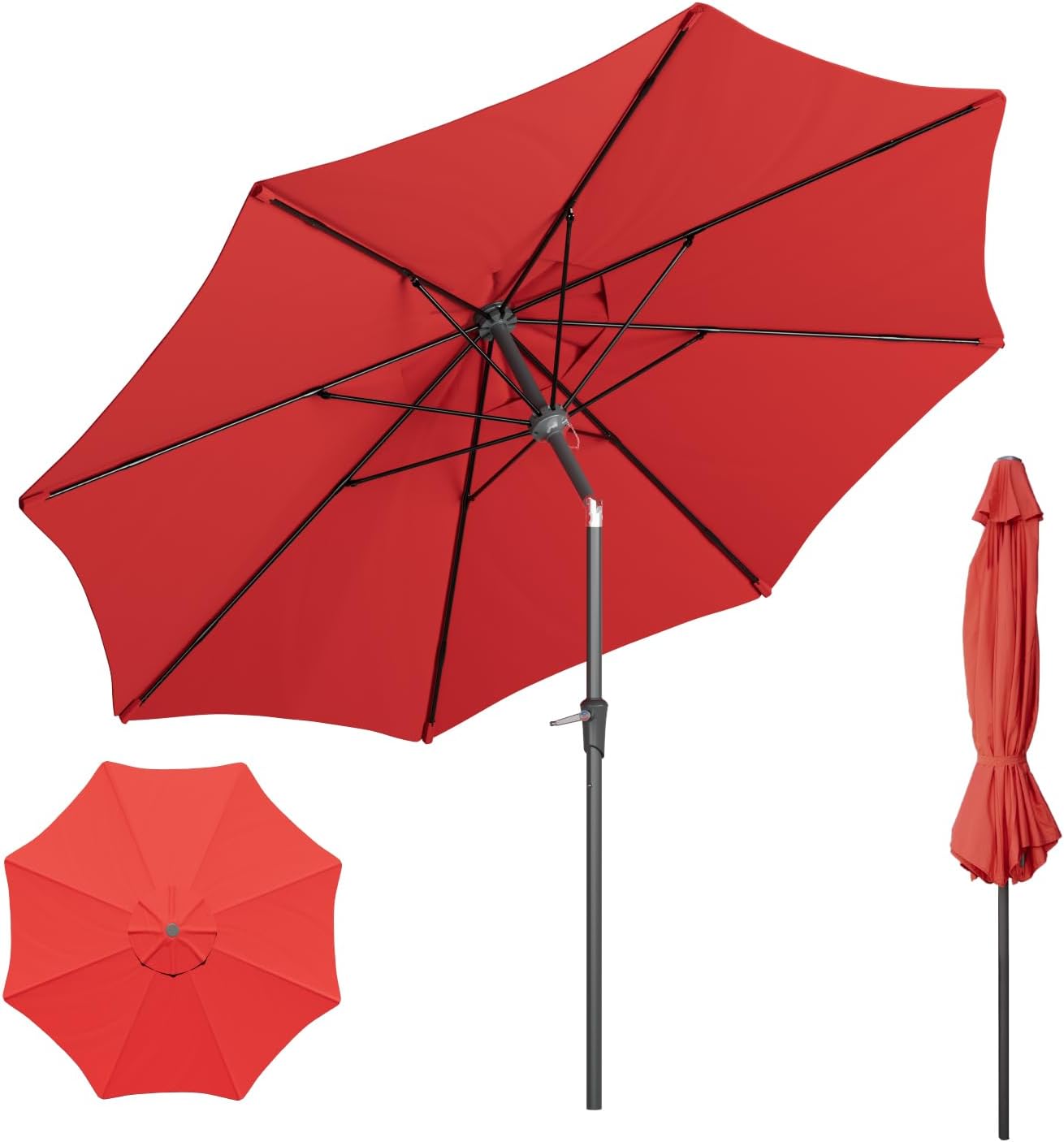 Beanss Outdoor Patio Umbrella with Crank and Tilt Functionality