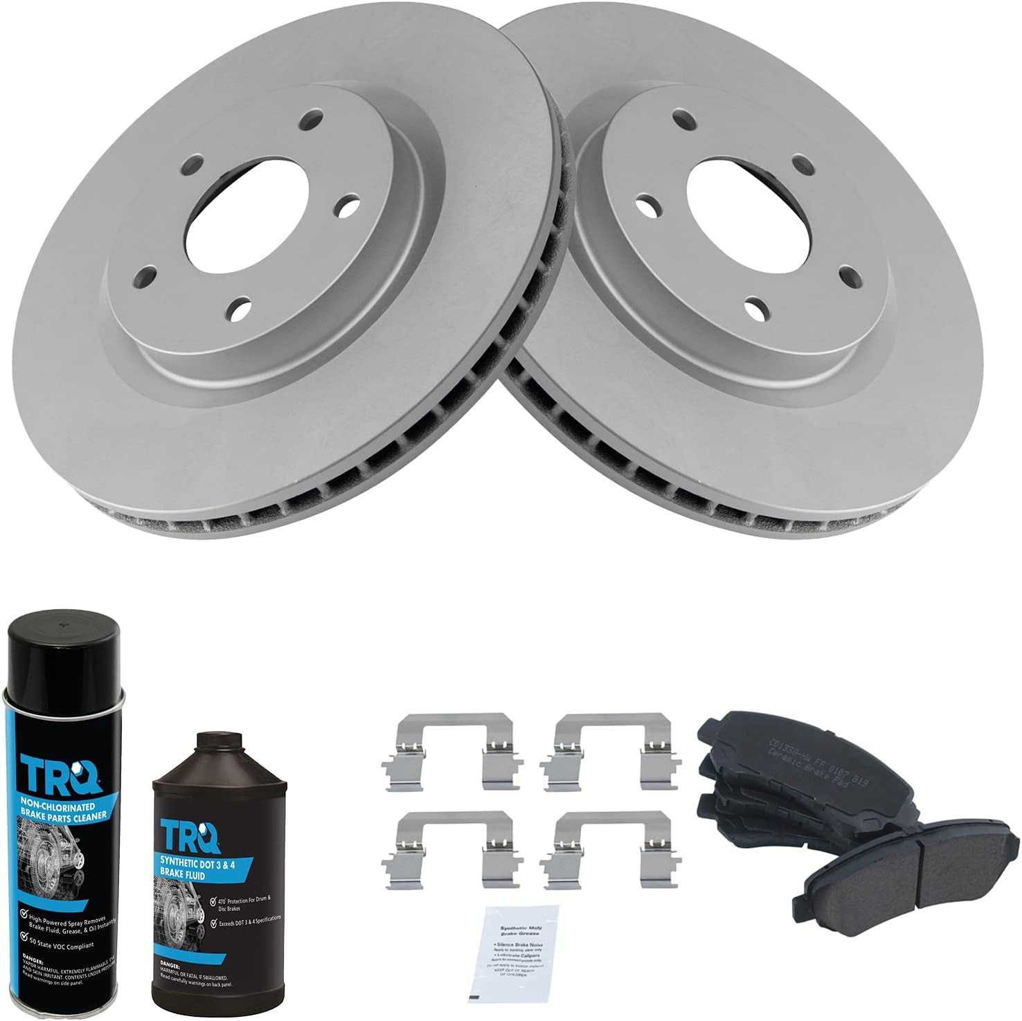 TRQ Front Brake Pad & Rotor Kit for Nissan Rogue & Sentra