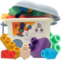 Large Soft Rubber Toddler Blocks 50 Pieces - Safe, Squishy Building