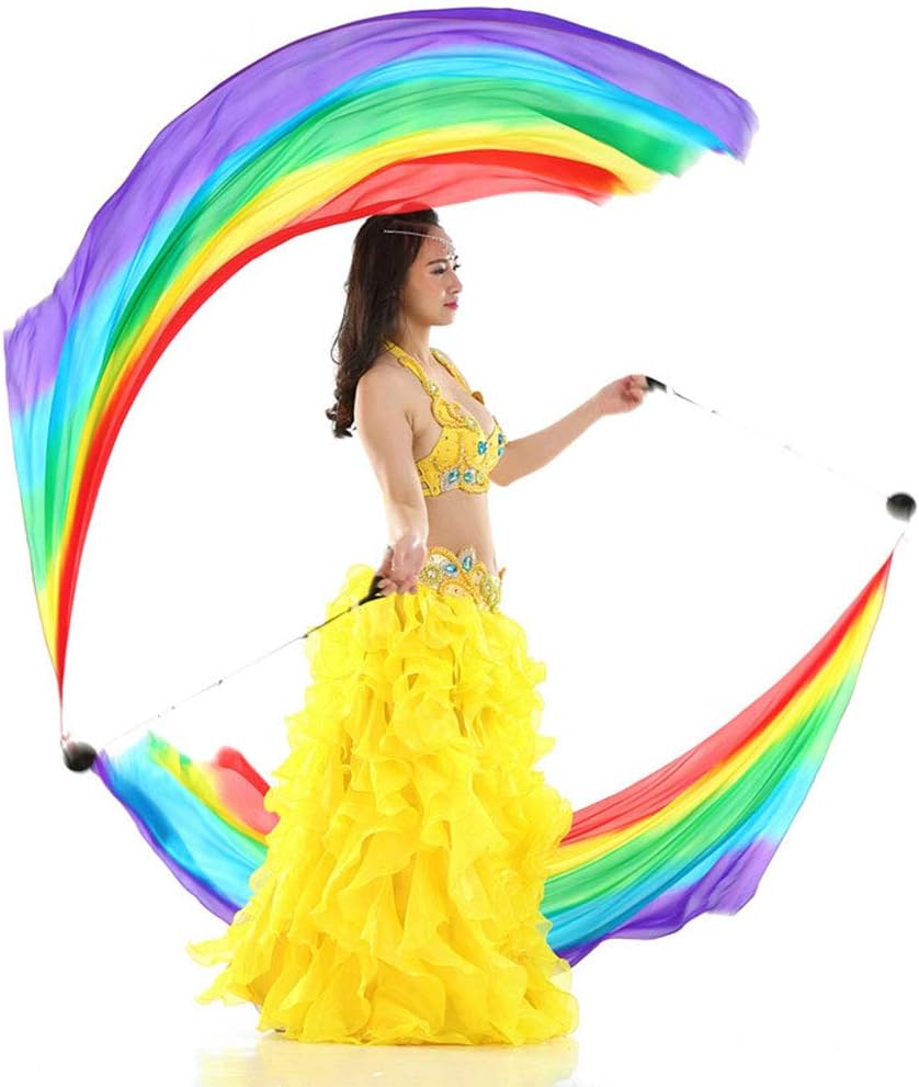 KIKIGOAL Multi-Color Dance Silk Veil Poi for Stunning Performances