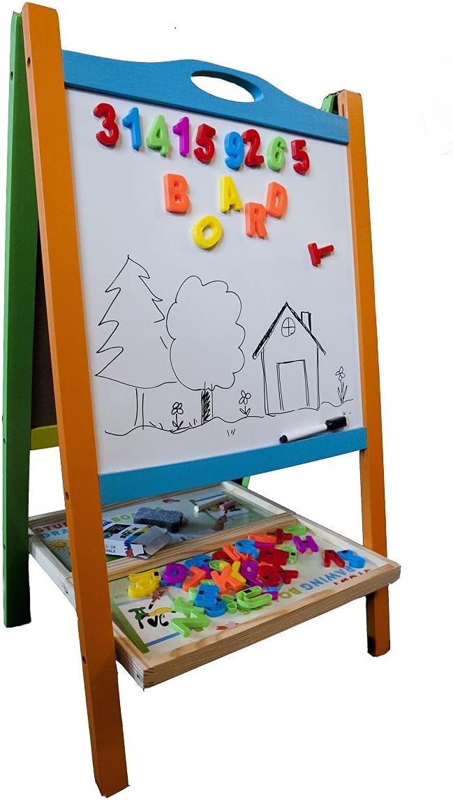 Double Sided Wooden Art Easel for Kids - Perfect for Toddlers