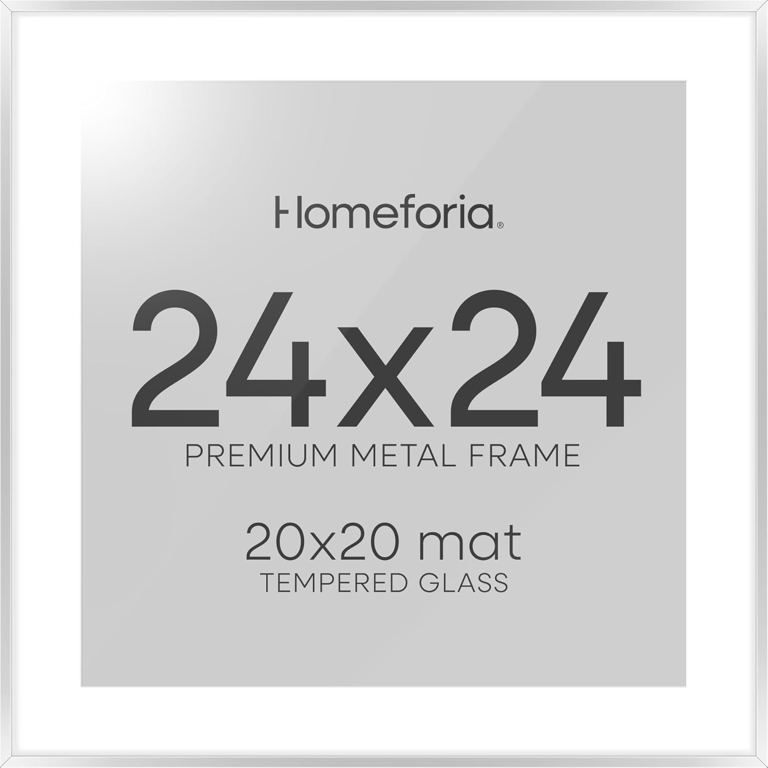 24x24 Silver Picture Frame with Mat for Stunning Displays