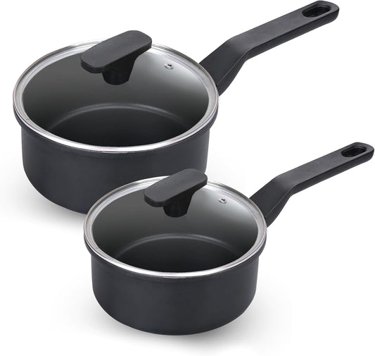Nonstick Sauce Pan Set with Lid, PFOA Free Kitchen Cookware