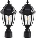 Solar Post Lights 2 Pack Motion Sensor Post Lantern - Solar Pole Light