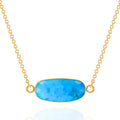 Natural Gemstone Necklace for Women - Dainty Turquoise 18K Gold