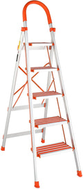 LUISLADDERS 5 Step Lightweight Folding Step Ladder - Safe, Wide Steps