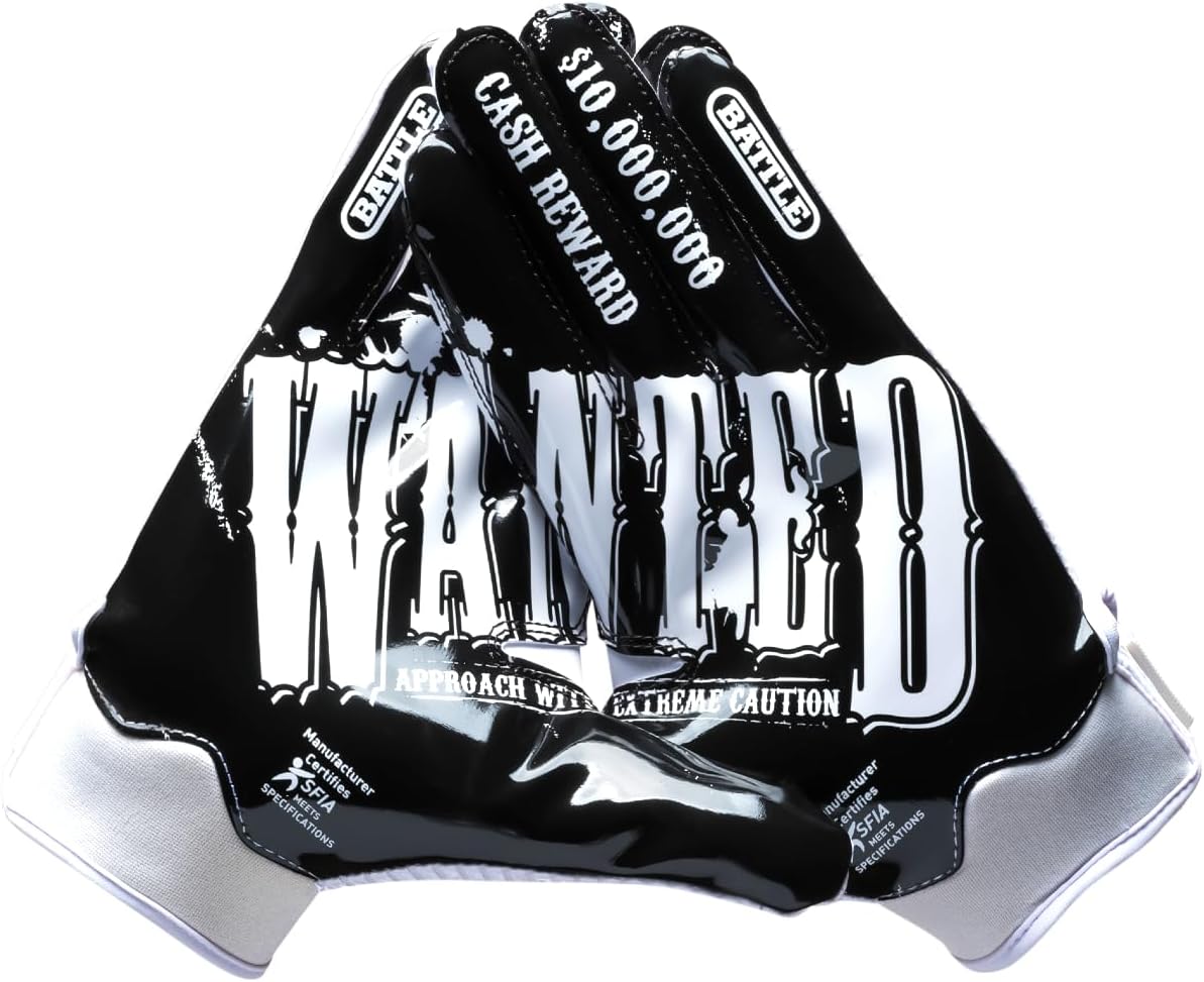 Battle Sports Back of Hand Wide Receiver Football Gloves Review