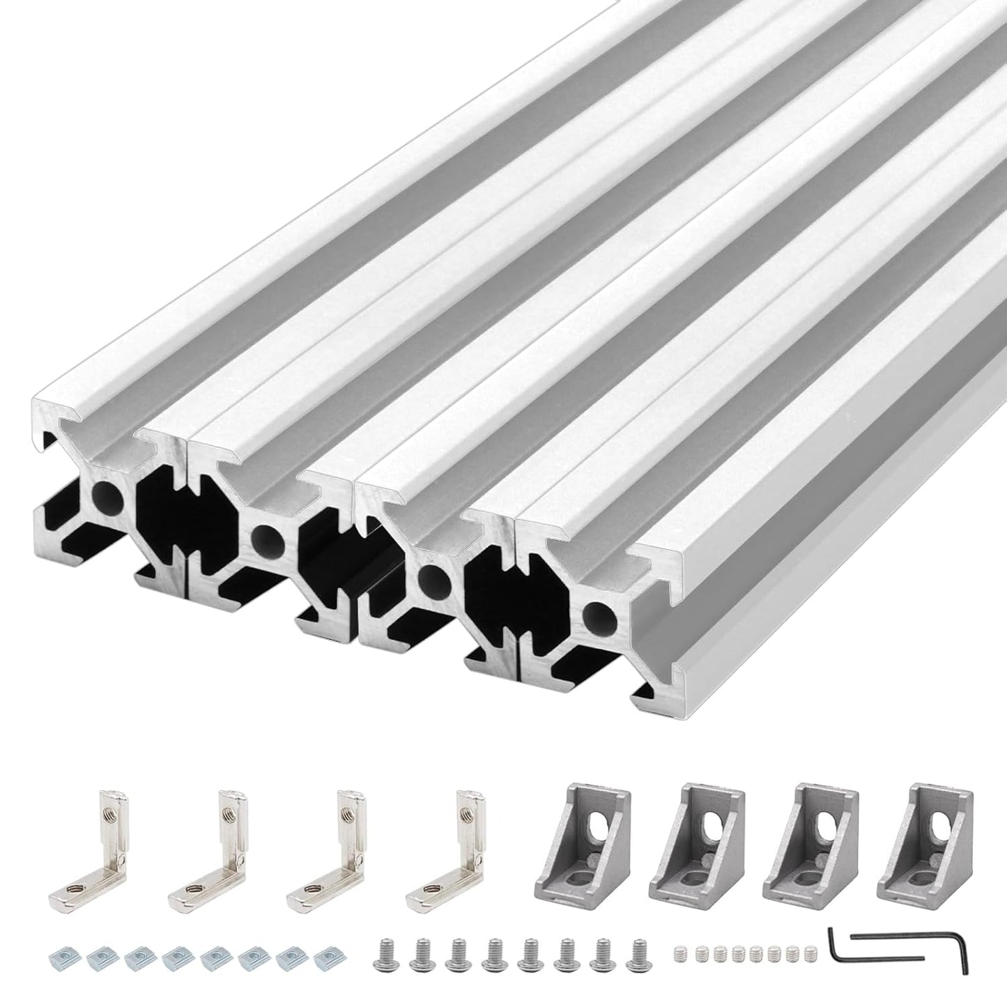 2020 Aluminum Extrusion T-Slot 48 inch Silver Profile for DIY