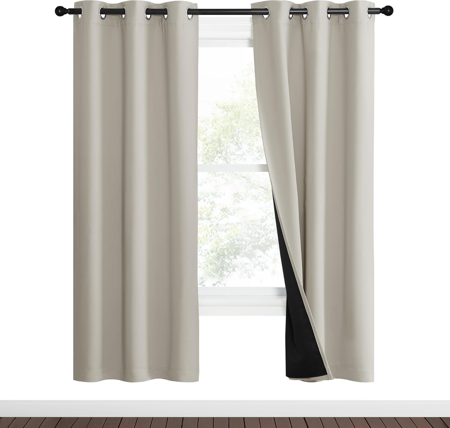 NICETOWN Natural Blackout Curtains for Total Light Blocking
